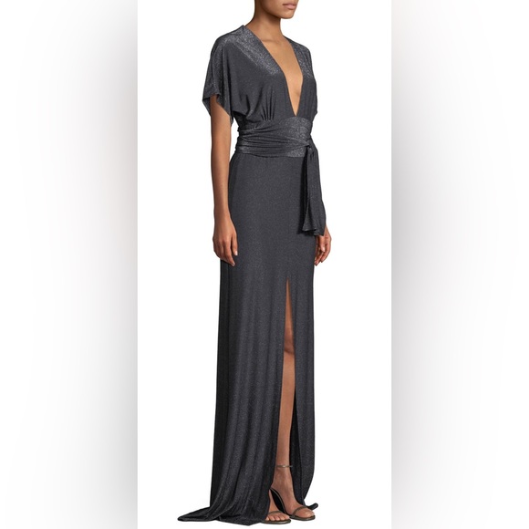 Halston Heritage Metallic Jersey Kimono Gown special occasion - Picture 3 of 11